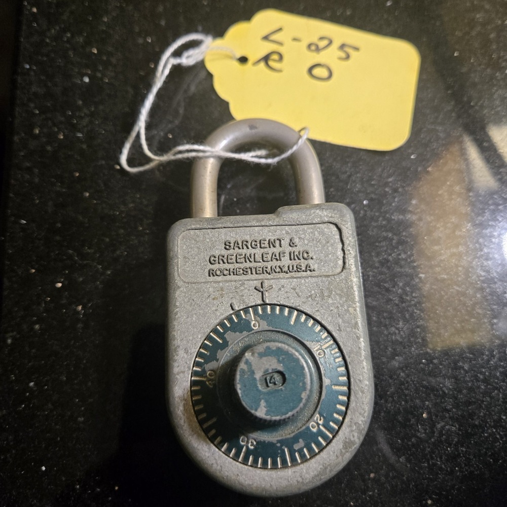 Vintage 8088 Sargent‎ & Greenleaf Combination Padlock With COMBINATION Works!